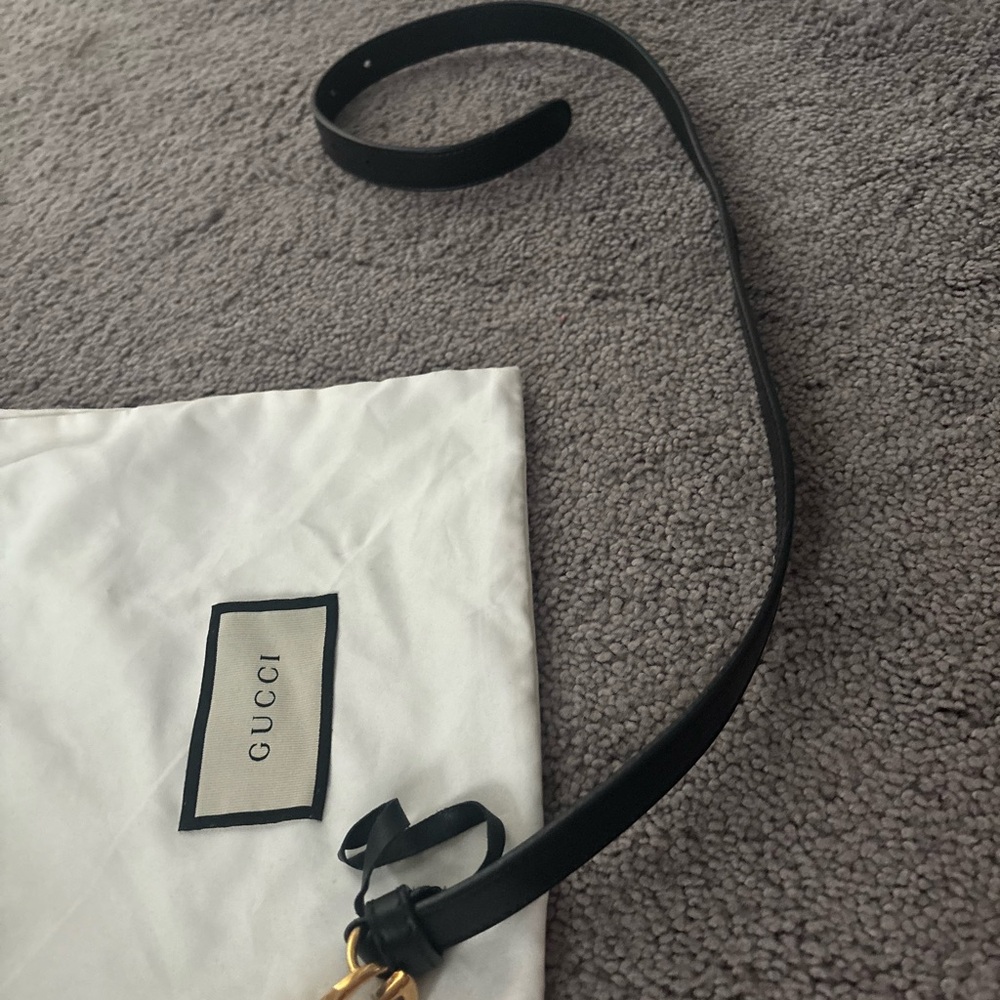 Gucci Black Belt with Gold Buckle - Picture 3 of 4